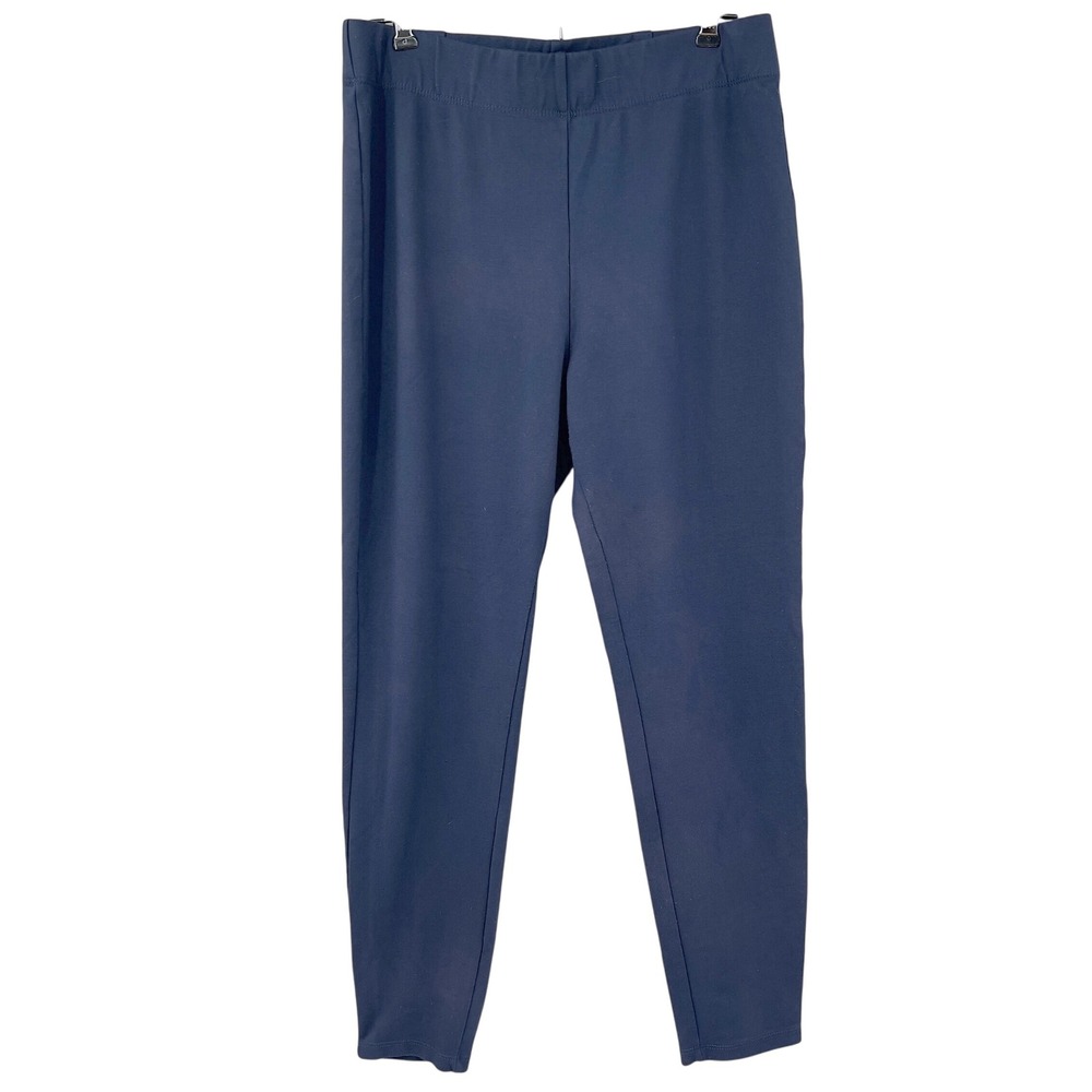 Boston‎ Proper Navy Pull on Stretch Pants Elastic Waist Travel Womens L